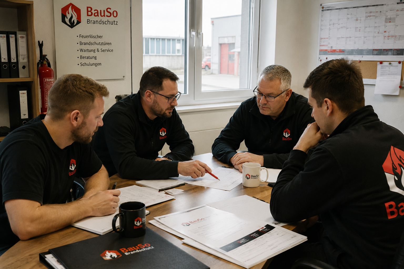 BauSo Besprechung zur Planung von Brandschutz Wartung und Prüfung