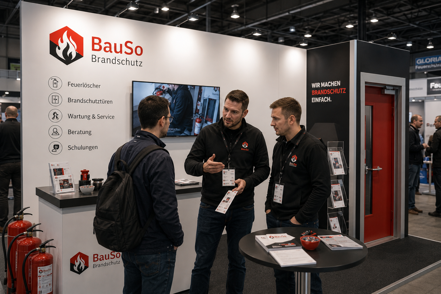 BauSo auf einer Fachmesse zum technischen Brandschutz
